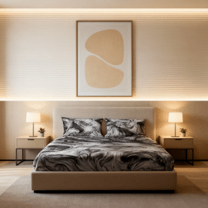 ست روتختی طرح مرمری مشکی – ترکیبی از جسارت و ظرافت در طراحی داخلی