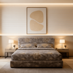 ست روتختی مخملی طرح کلاسیک طلایی – جلوه‌ای باشکوه برای اتاق‌خوابی مجلل