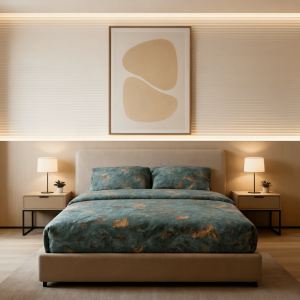 ست روتختی طرح سنگی سبز مسی – طبیعتی لوکس در دل آرامش