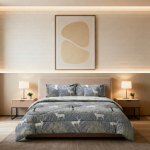 ست روتختی و روبالشی طرح گوزن و طبیعت | آرامش طبیعت در اتاق‌خواب شما