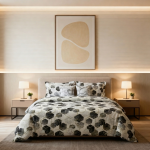 ست روتختی و روبالشی با طرح سه‌بعدی شش‌ضلعی | مدرن، خاص و لوکس